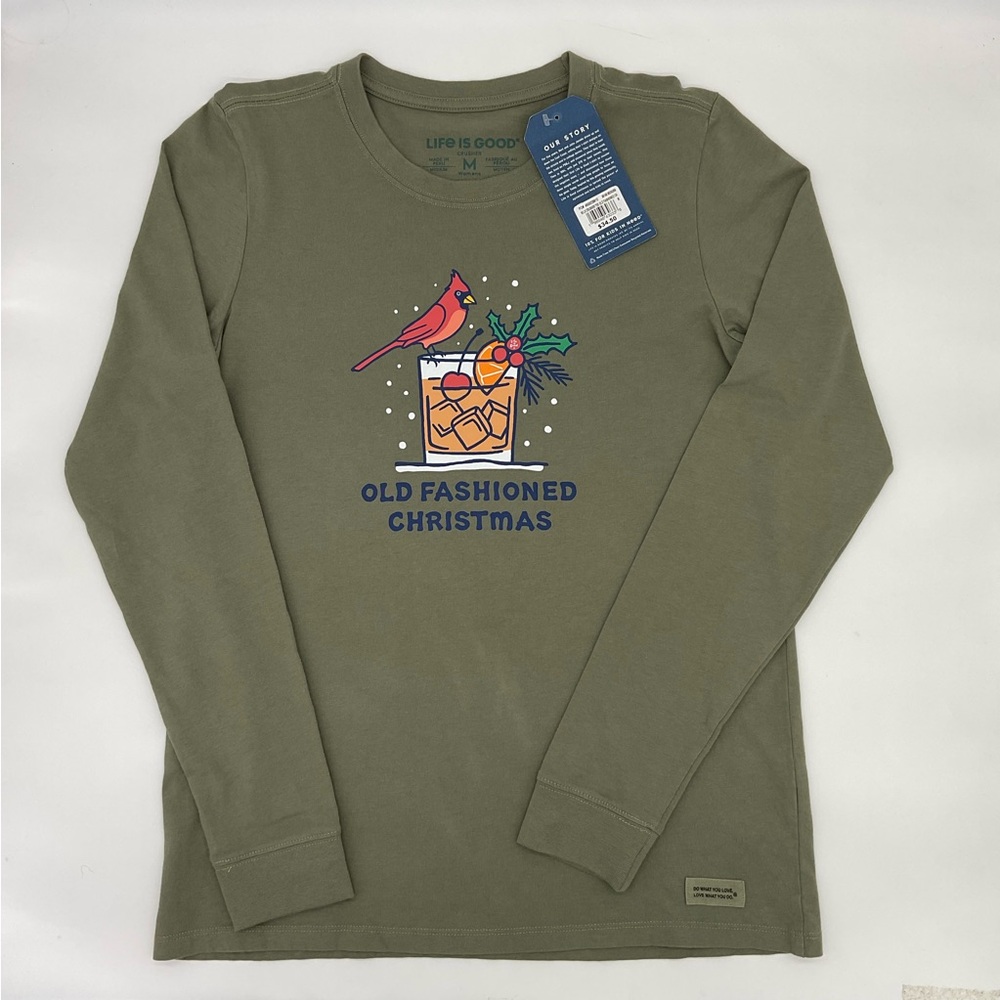 NWT Life is Good Long Sleeve Christmas Tee, M